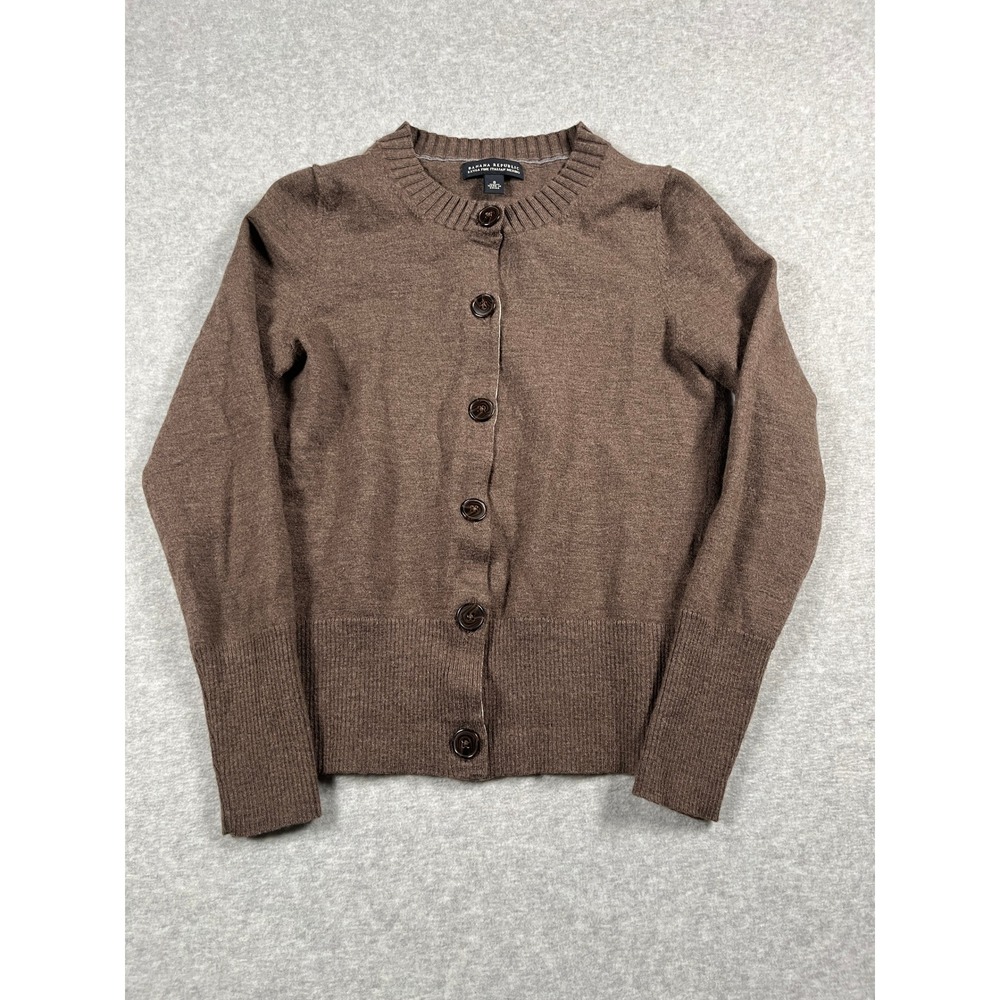 Banana Republic Merino Wool Blend Cardigan Women S Brown 90s Minimalist Capsule